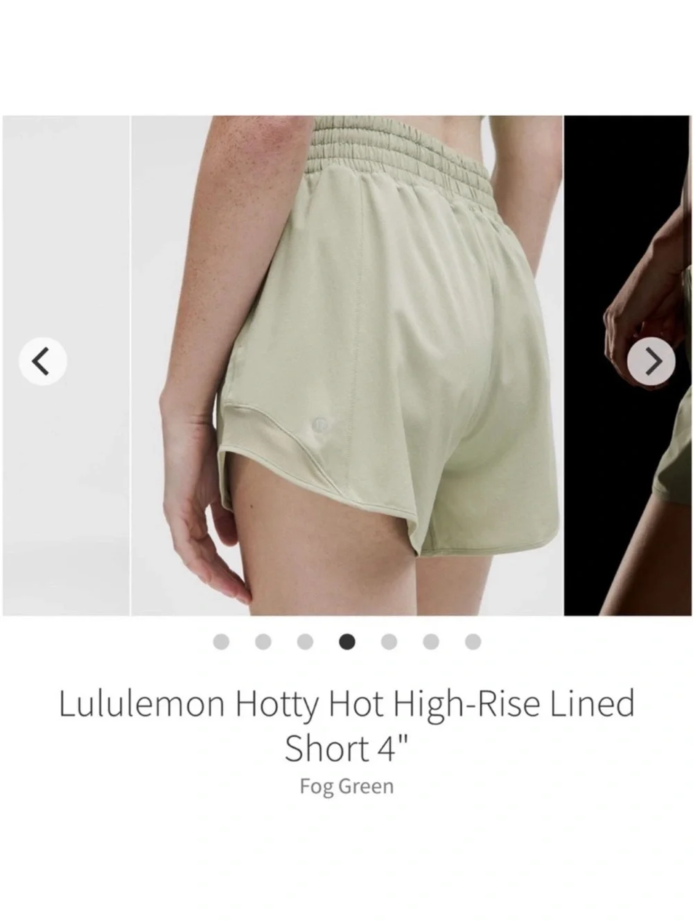 NWT Lululemon Hotty Hot High Rise Shorts Fog Green 4